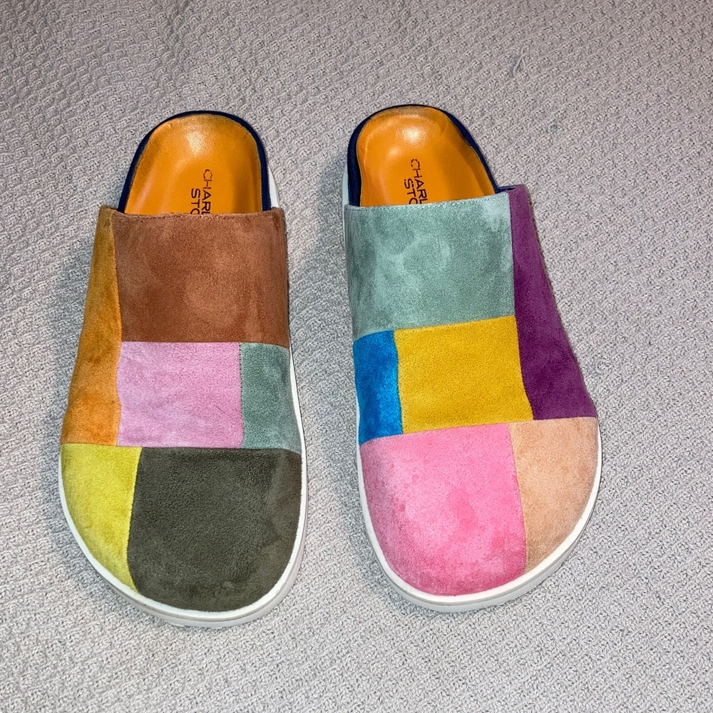 Charlotte Stone Multicolor Patchwork Mules